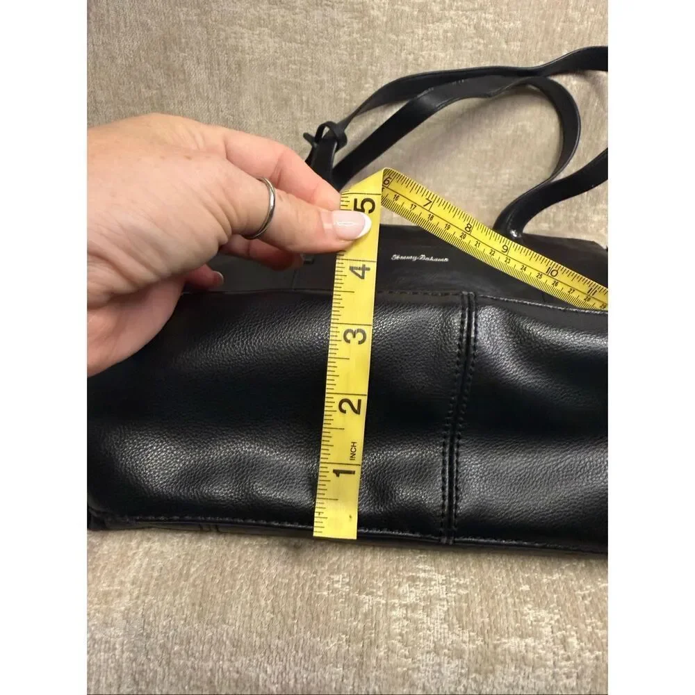Tommy Bahama Women's Lido Key 100% Leather Shoulder Tote Handbag Black